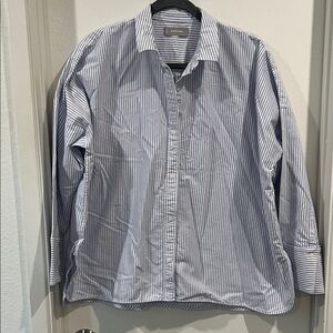 Everlane Blue and White Striped Button Down Shirt Size 12